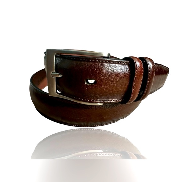 Perry Ellis Portfolio DRESS BELT Brown Genuine Leather Men’s Size 34/85. - Picture 1 of 16